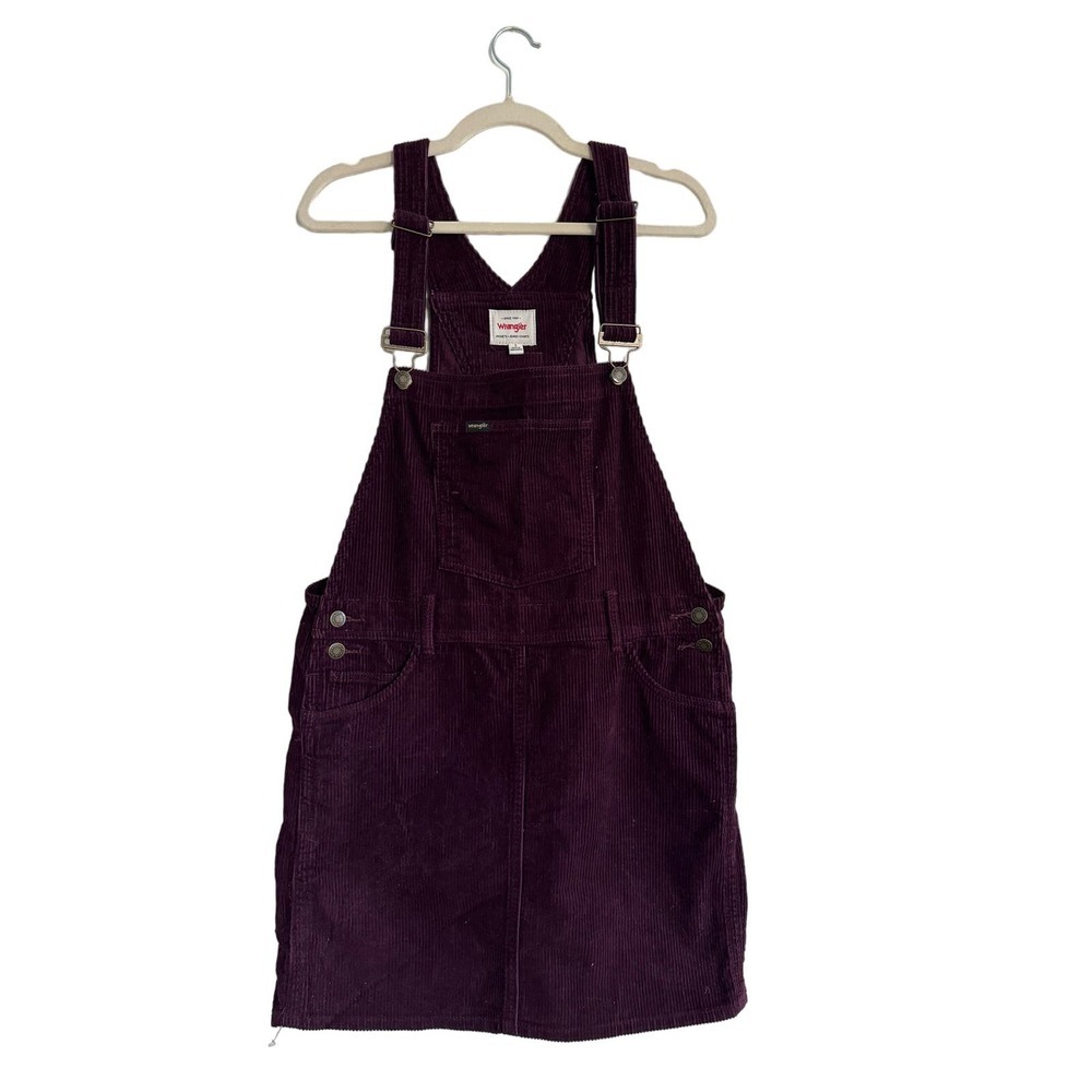 Wrangler Dark Plum Corduroy Pinafore Midi Dress